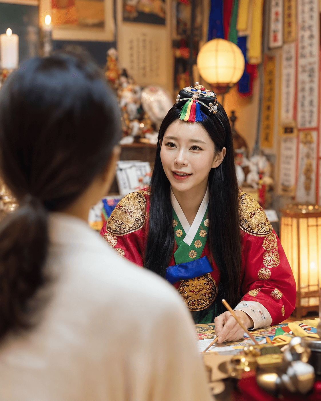 명월아씨, 한복을 입고 상담하는 명월당 상담사